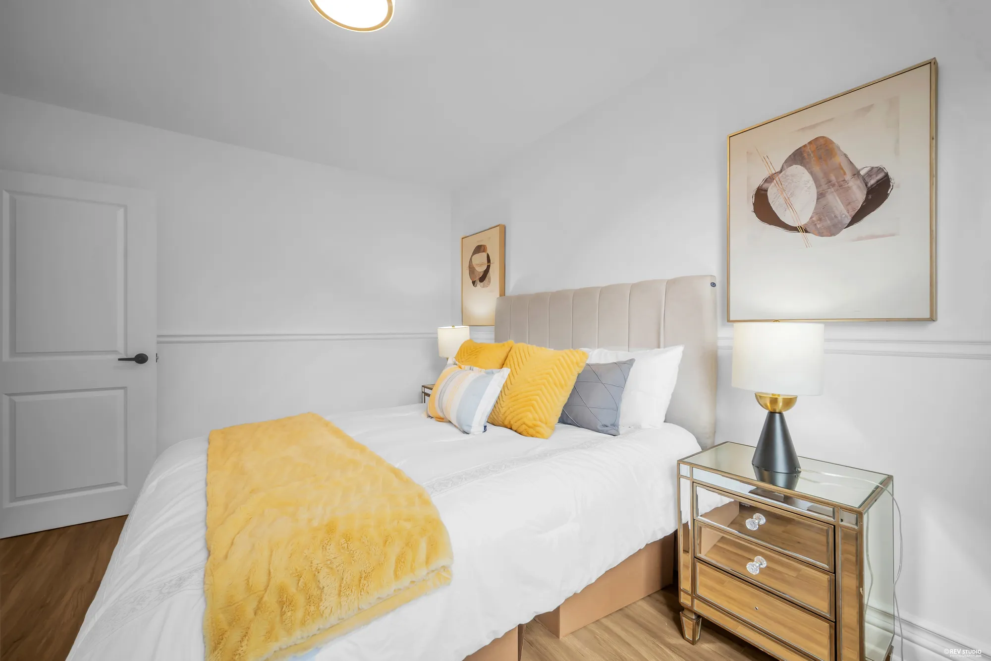 The main-floor bedroom from the opposite corner
